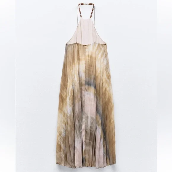 COPY - ZARA TIE DYE PLEATED HALTER DRESS - Picture 7 of 11